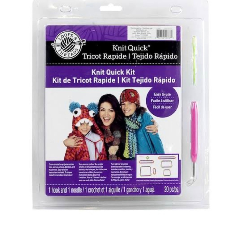 Loops & Threads Knit Quick Kit 20 Piece Set to Create Simple Fun Projects